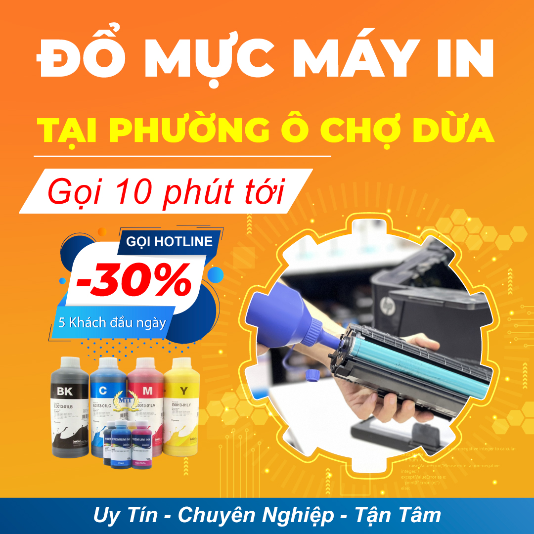 Đổ Mực Máy In Tại Phường Ô Chợ Dừa